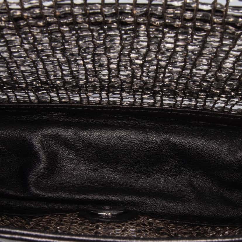 Chanel Small Mesh Butterfly Flap Black Polyester Good condition - Model View