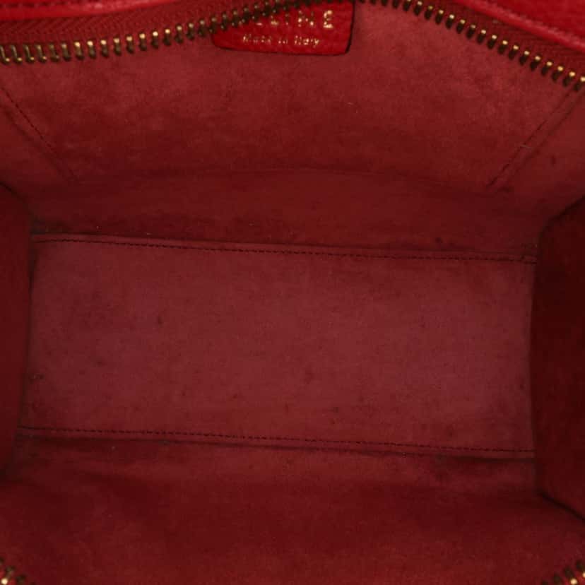 Celine Nano Leather Luggage Tote Red Leather Good condition - Model View