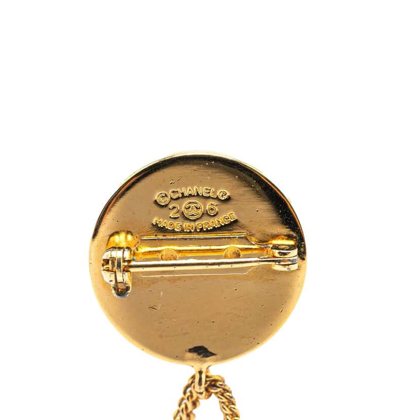 Chanel Gold Plated CC Quilted Flap Bag Brooch Gold Metal Good condition - Inside View