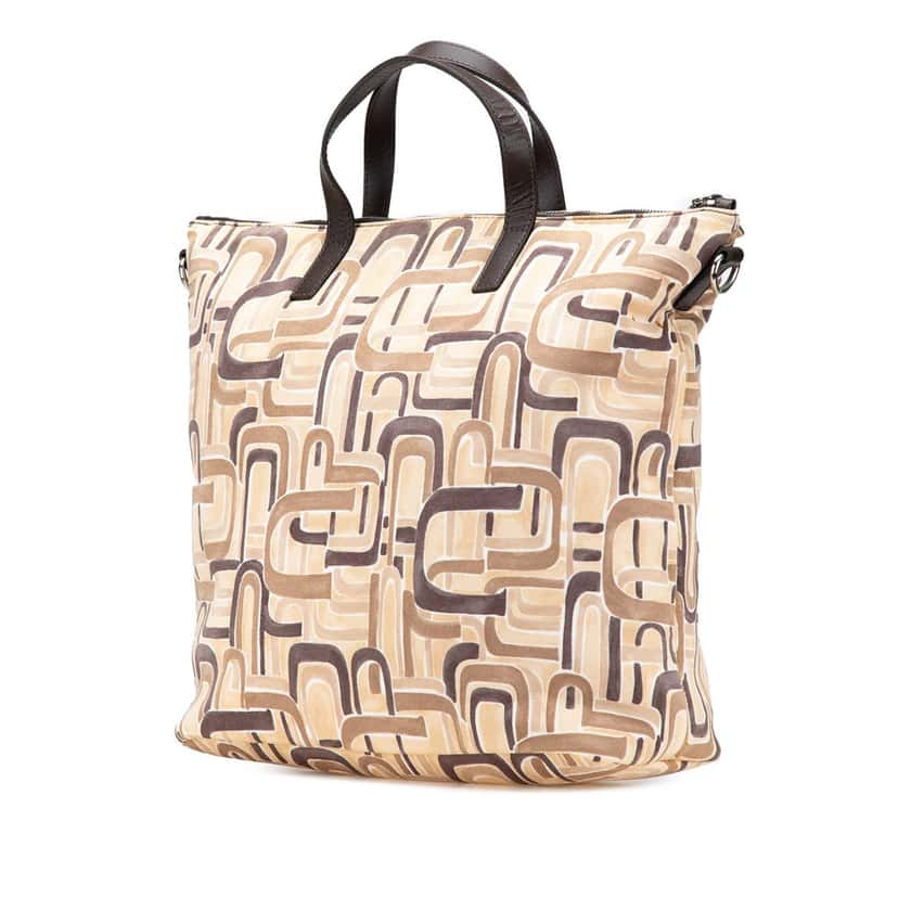 Prada Tessuto Stampato Satchel Brown Good condition - Back View