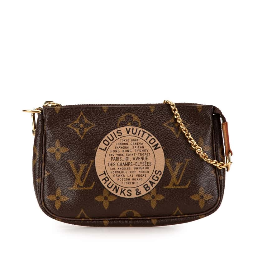 Louis Vuitton Monogram Trunks and Bags Mini Pochette Accessoires Brown Canvas Very good condition - Front View
