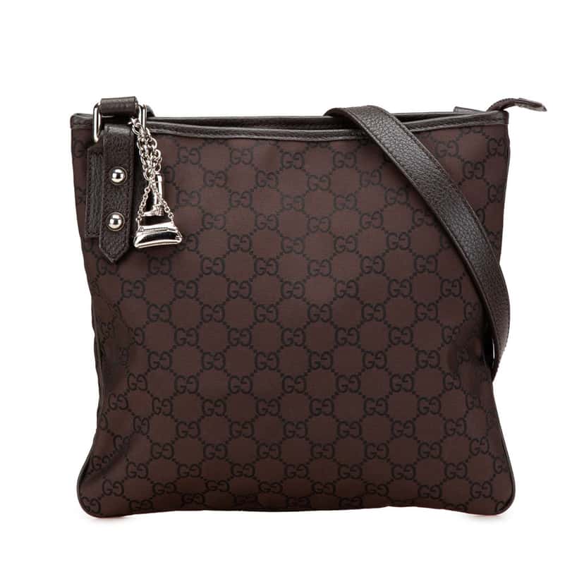 Gucci GG Nylon Jolicoeur Crossbody Brown Good condition - Front View