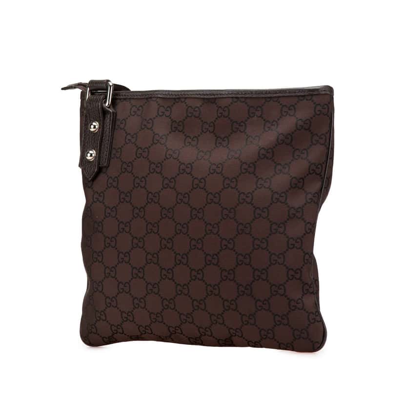 Gucci GG Nylon Jolicoeur Crossbody Brown Good condition - Back View