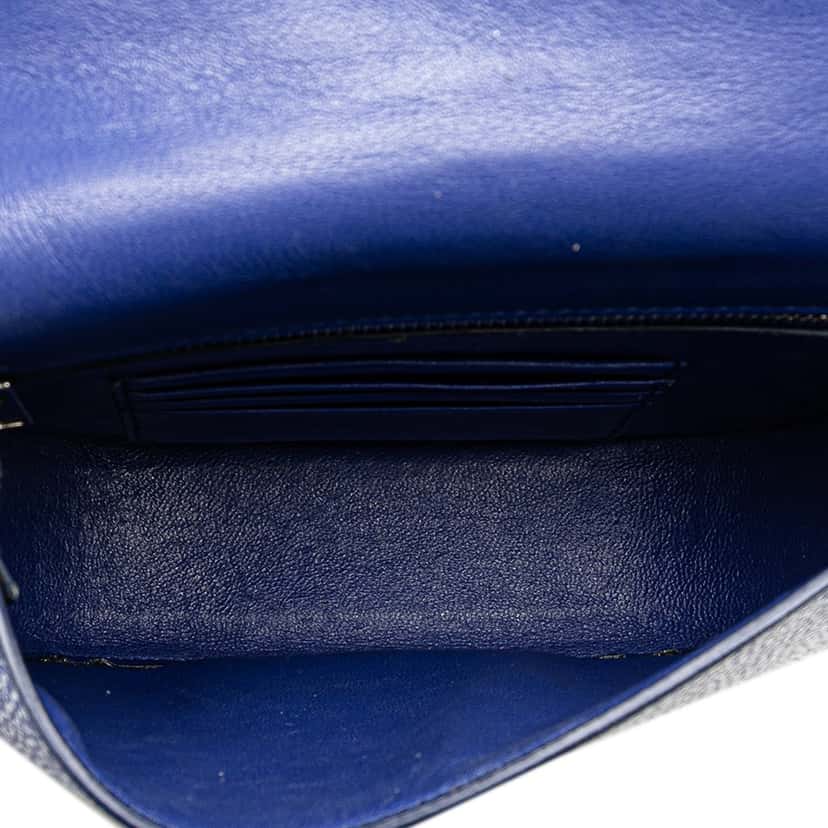Celine Small Goatskin Trotteur Crossbody Blue Leather Good condition - Model View