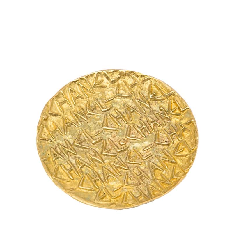 Chanel CC Brooch Gold Brass Good condition - Back View
