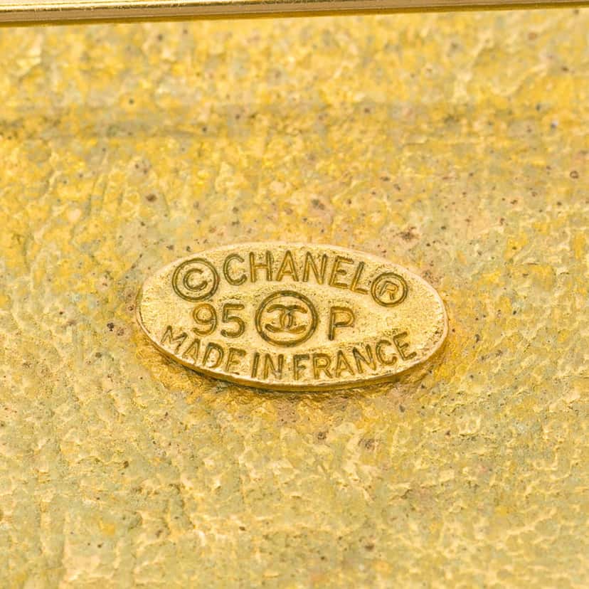Chanel CC Brooch Gold Brass Good condition - Inside View