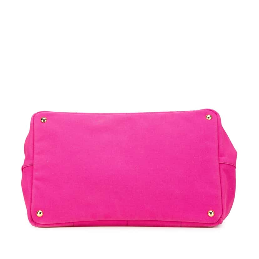 Prada Large Canvas Canapa Logo Satchel Pink Canvas Good condition - Inside View