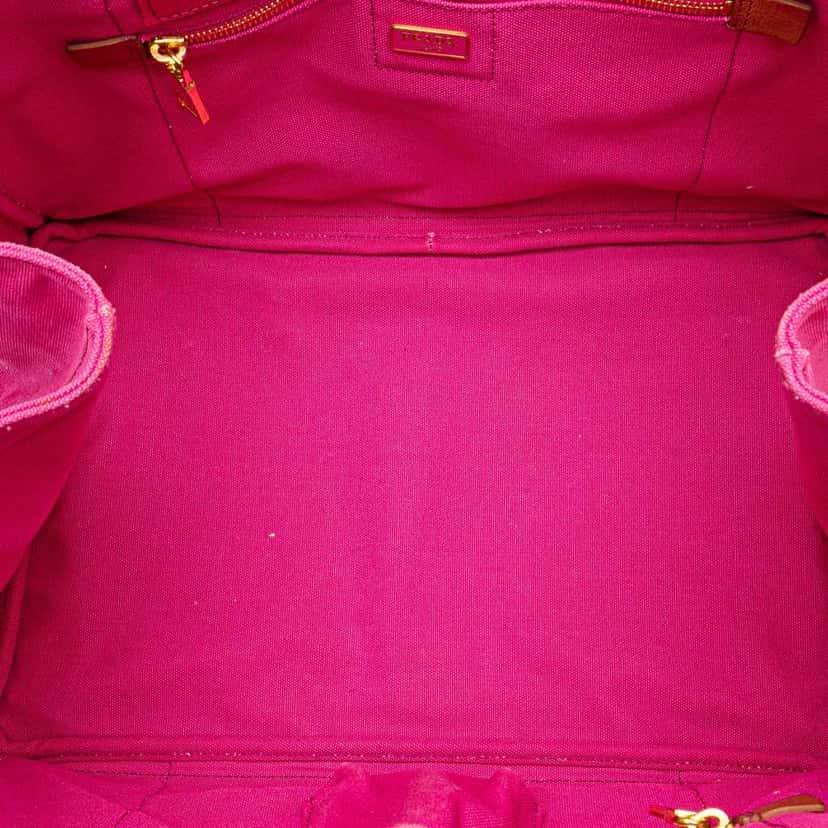 Prada Large Canvas Canapa Logo Satchel Pink Canvas Good condition - Model View