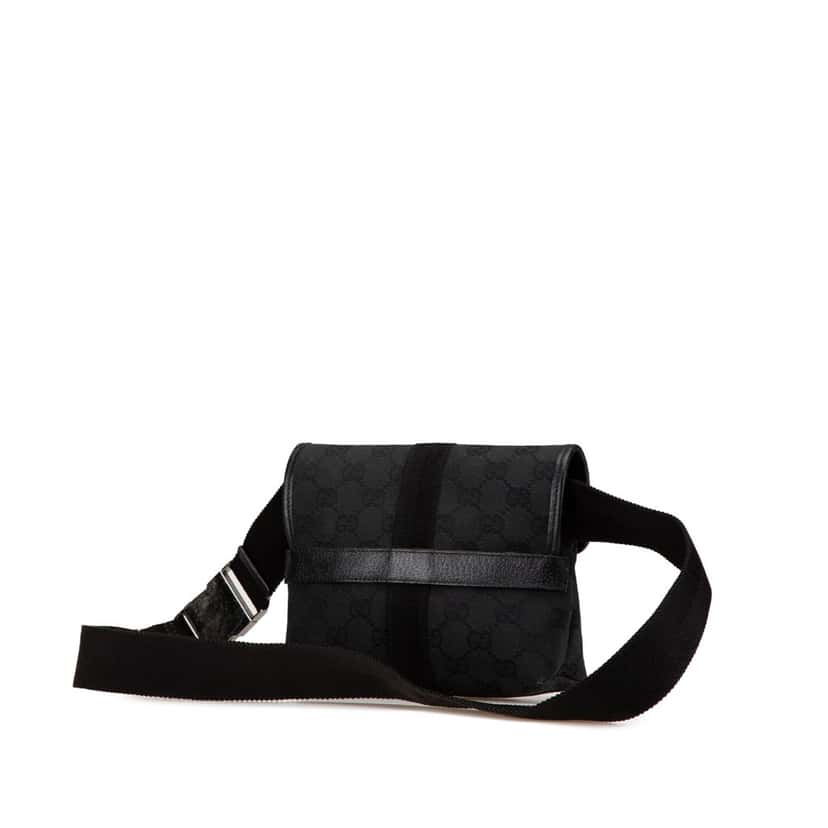 Gucci GG Canvas Belt Bag Black Canvas Good condition - Back View