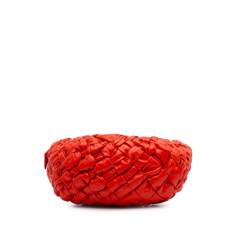 Bottega Veneta Foulard Intrecciato Calfskin Banana Hobo Red Leather Good condition - Inside View
