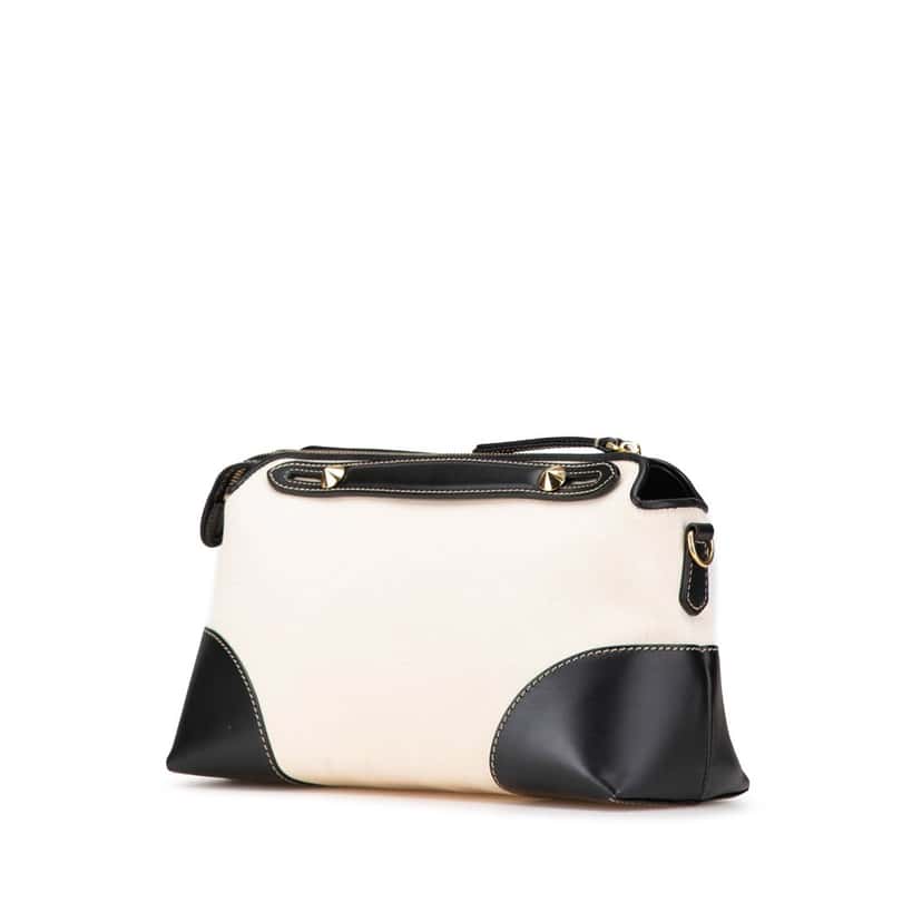 Fendi Medium Canvas By The Way Satchel White Canvas Good condition - Back View