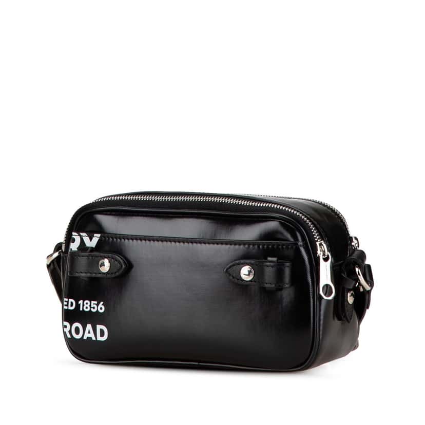 Burberry Micro Coated Canvas Horseferry Camera Bag Black Canvas Good condition - Back View