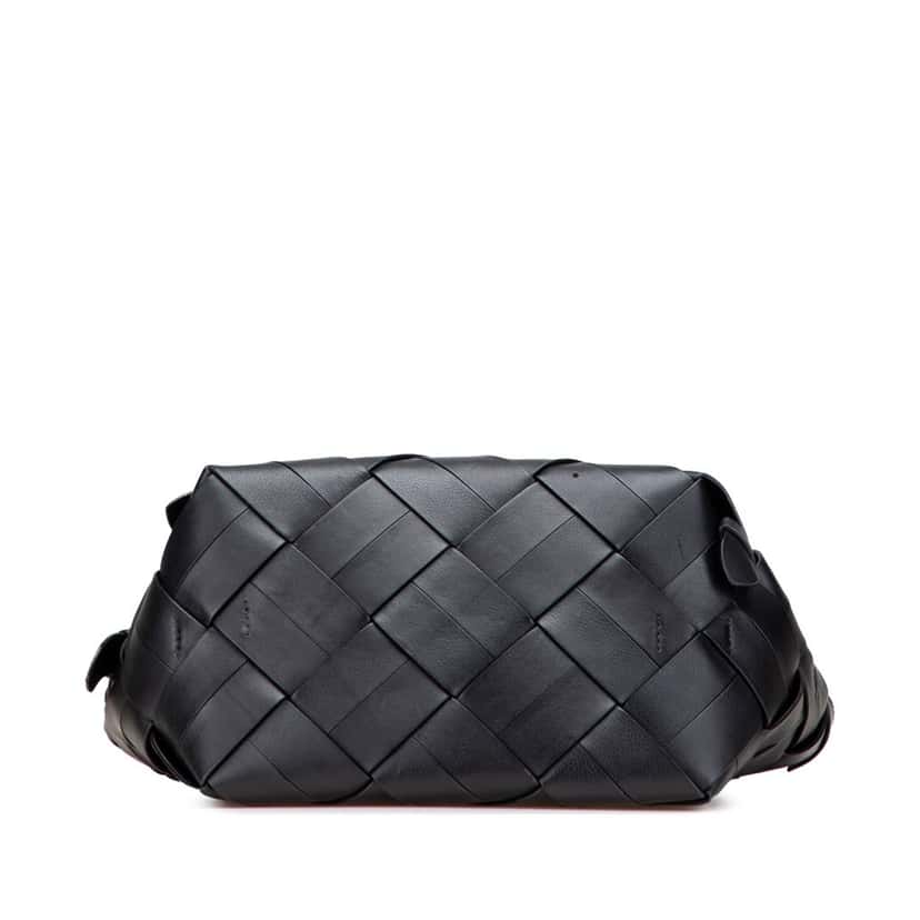 Loewe Small Woven Calfskin Buckle Surplus Basket Bag Black Leather Good condition - Inside View