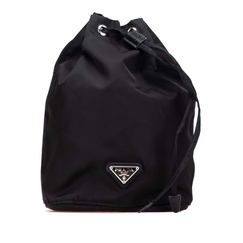Prada Tessuto Drawstring Pouch Black Good condition - Front View