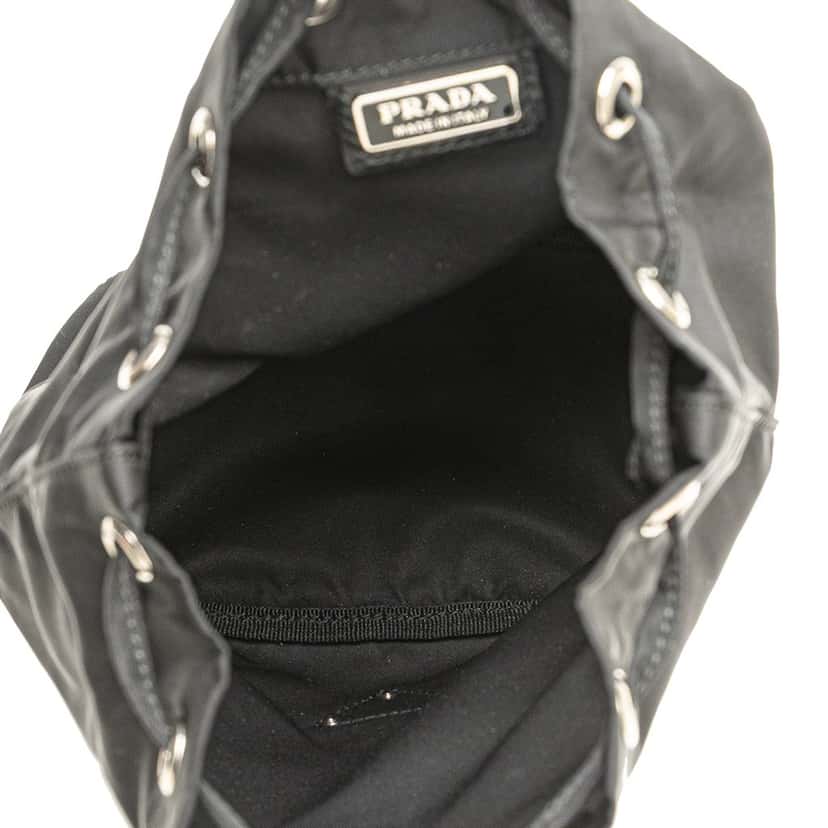 Prada Tessuto Drawstring Pouch Black Good condition - Model View