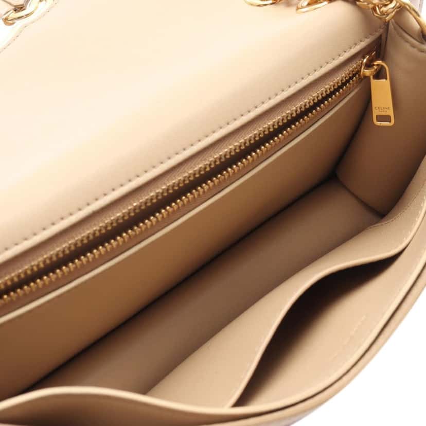 Celine Medium Calfskin Triomphe Frame Crossbody Brown Leather Good condition - Inside View