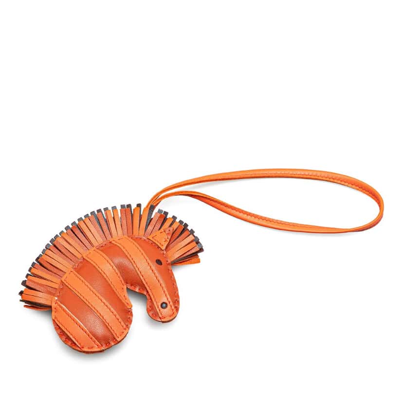 Hermès Milo GeeGee Savannah Bag Charm Orange Leather Good condition - Front View