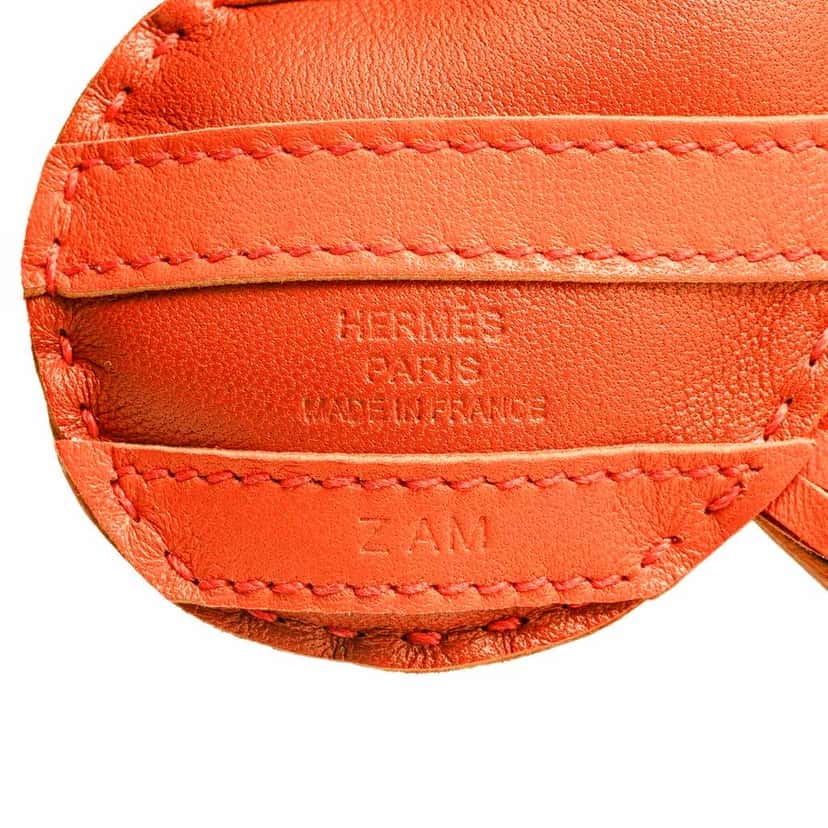 Hermès Milo GeeGee Savannah Bag Charm Orange Leather Good condition - Inside View
