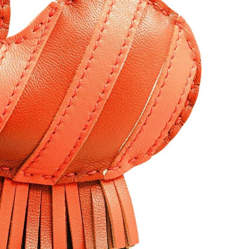 Hermès Milo GeeGee Savannah Bag Charm Orange Leather Good condition - Model View