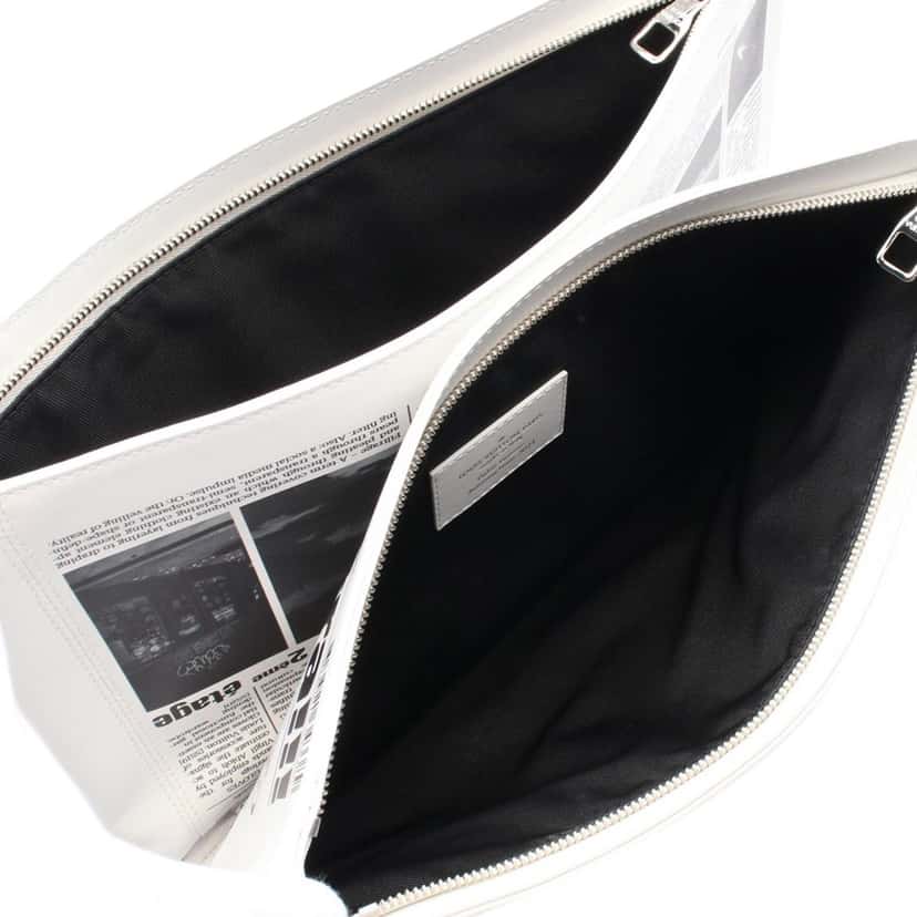 Louis Vuitton Leather Everyday LV Newspaper Pouch White Leather Good condition - Inside View