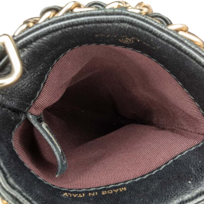 Chanel Lambskin Tech Me Out Clutch With Chain Black Leather Good condition - Box View