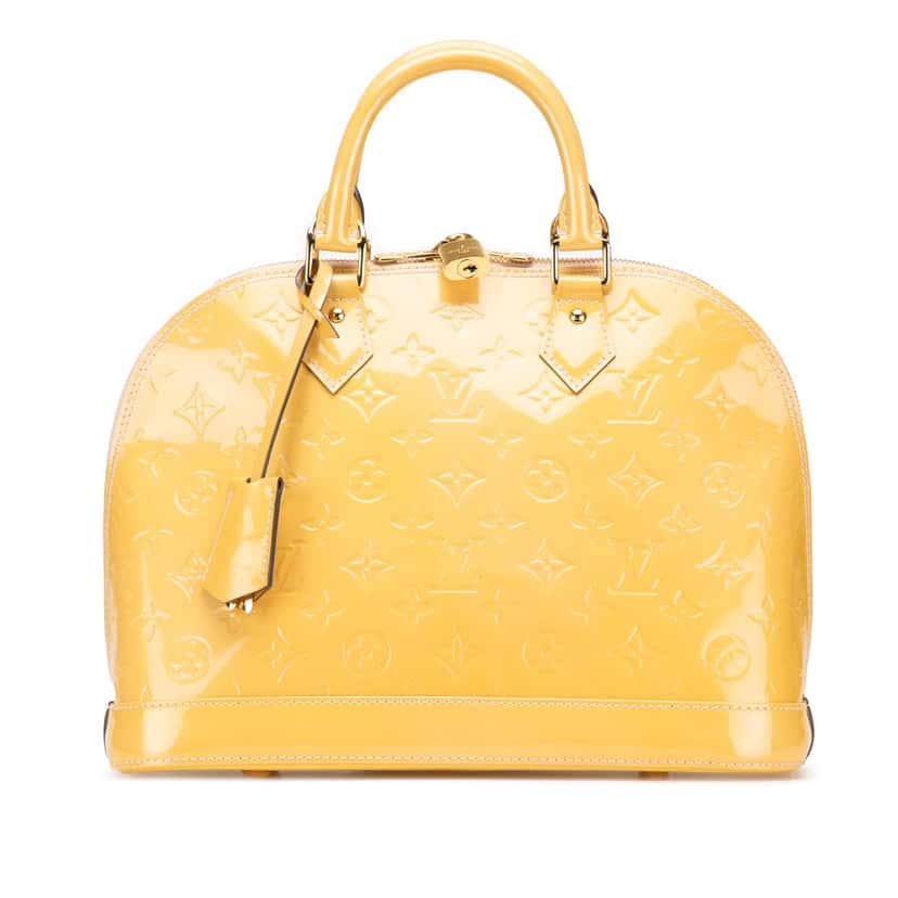 Louis Vuitton Monogram Vernis Alma PM Yellow Leather Good condition - Front View