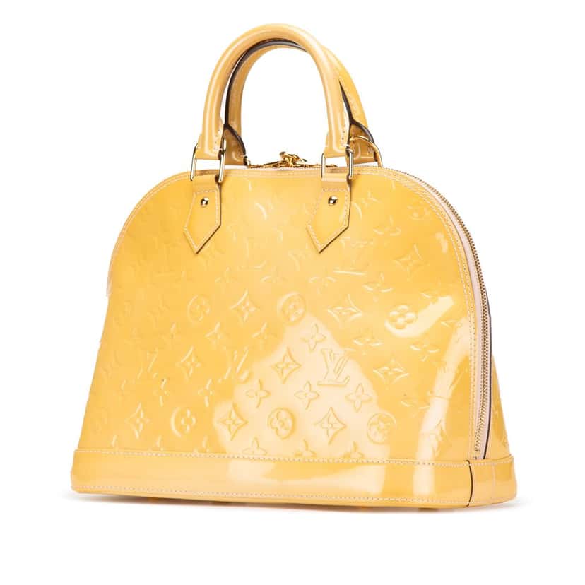 Louis Vuitton Monogram Vernis Alma PM Yellow Leather Good condition - Back View
