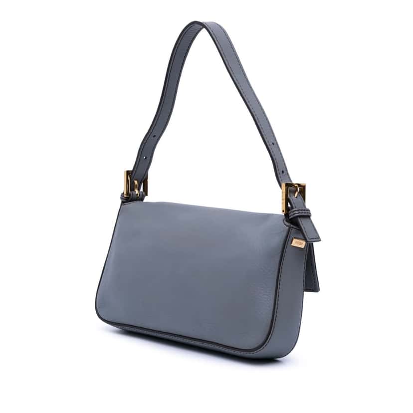Fendi Leather Baguette Satchel Blue Leather Good condition - Back View