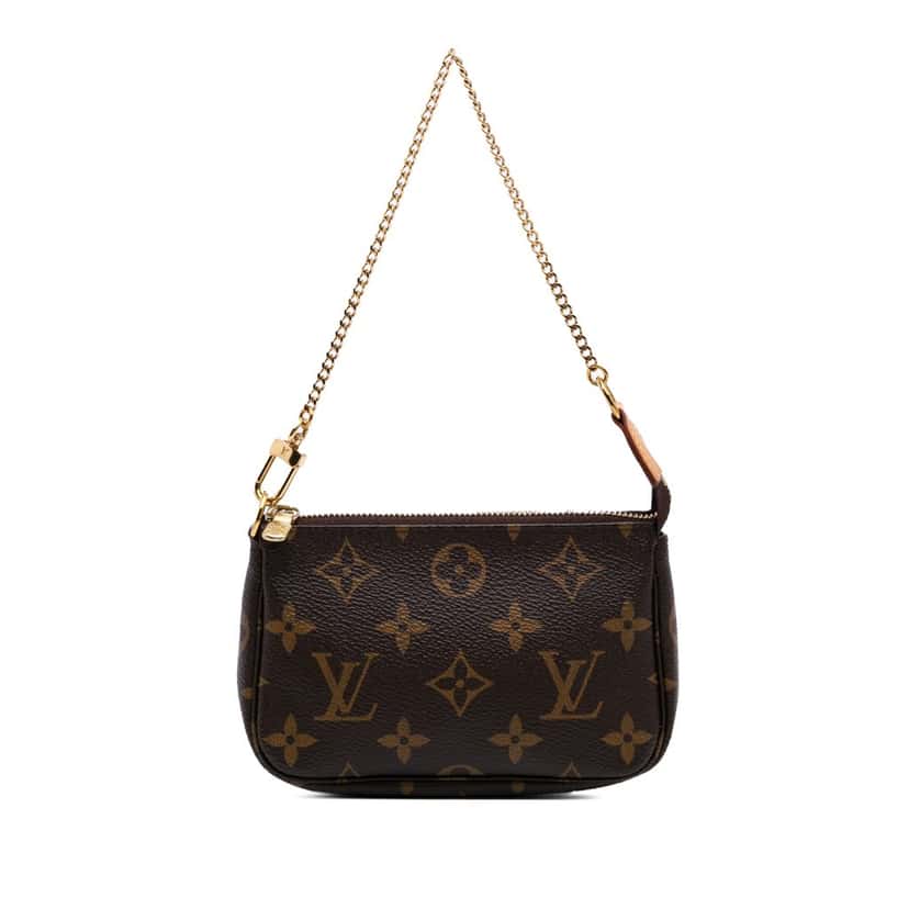 Louis Vuitton Monogram Mini Pochette Accessoires Brown Canvas Good condition - Front View