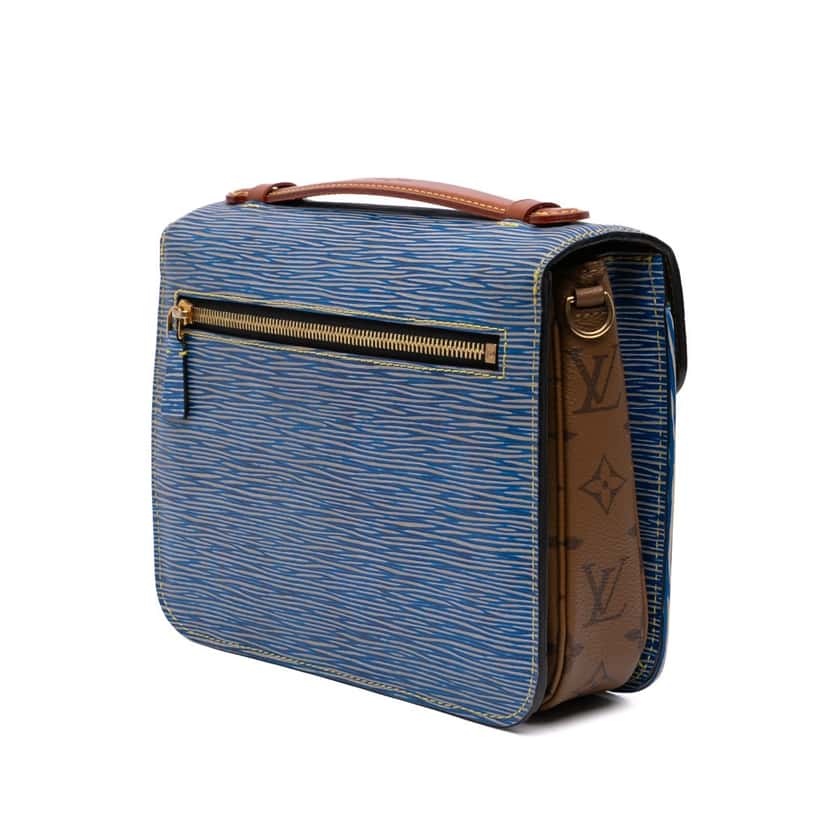 Louis Vuitton Epi Denim Pochette Metis Blue Leather Good condition - Back View