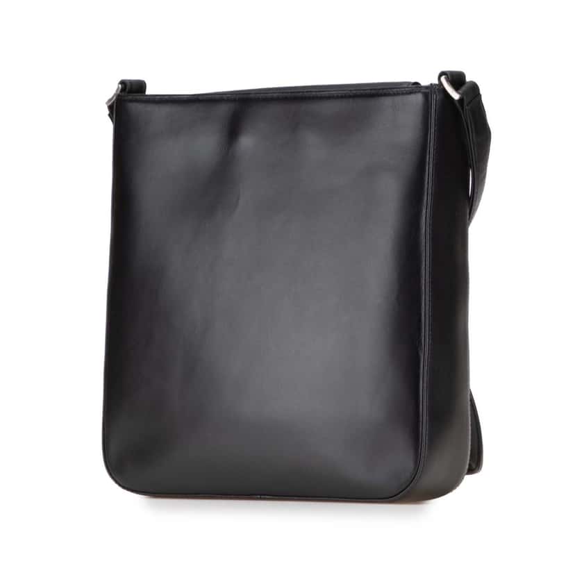 Burberry Nova Check Trimmed Leather Crossbody Black Leather Good condition - Back View