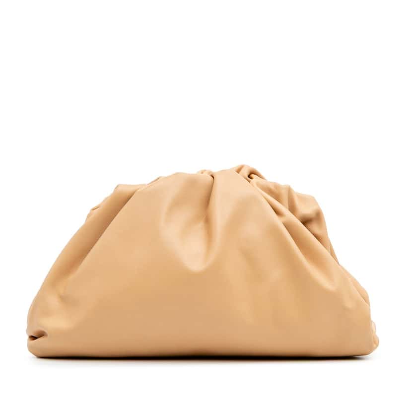 Bottega Veneta Teen Lambskin Pouch Brown Leather Good condition - Front View