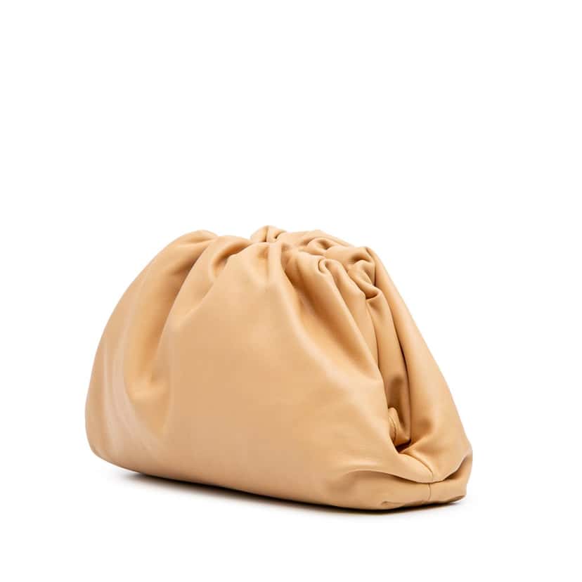 Bottega Veneta Teen Lambskin Pouch Brown Leather Good condition - Back View