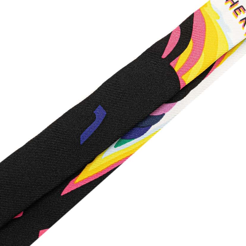 Hermès Brides De Gala Shadow Silk Twilly Scarf Black Silk Good condition - Back View