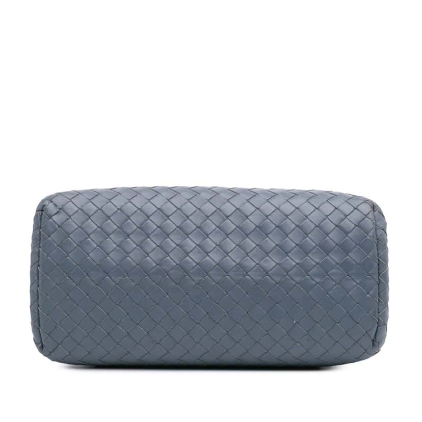 Bottega Veneta Mini Nappa Intrecciato Roma Satchel Blue Leather Good condition - Inside View