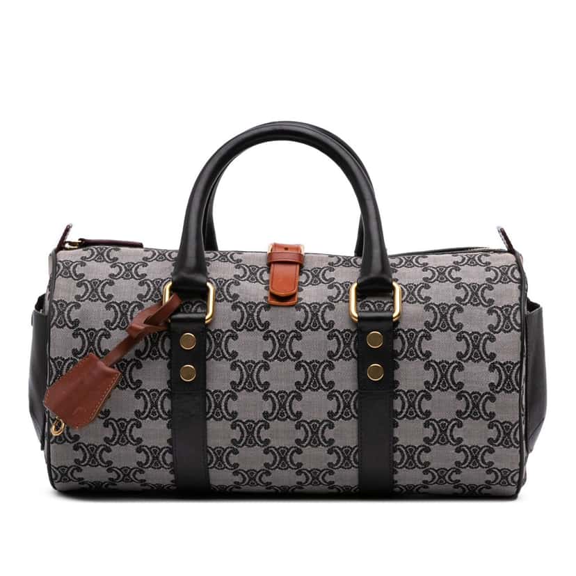 Celine Macadam Canvas Boston Bag Grey Canvas Good condition - Front View