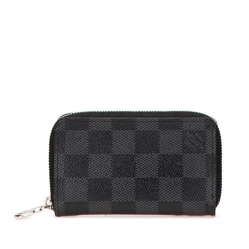 Louis Vuitton Damier Graphite Zippy Coin Pouch Black Canvas Good condition - Front View