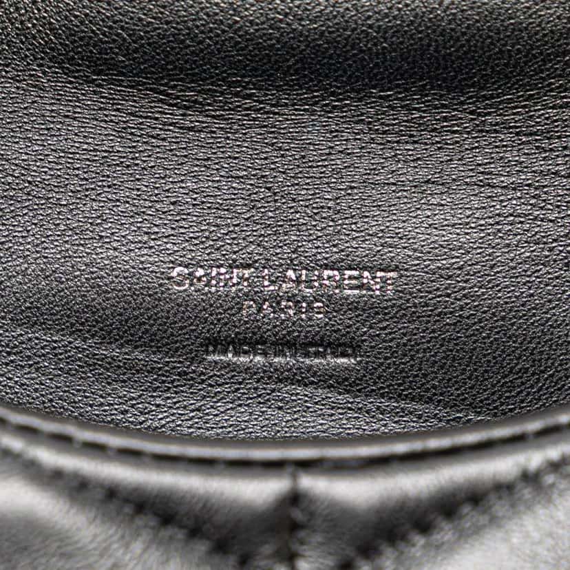 Saint Laurent Small Lambskin LouLou Puffer Clutch Black Leather Good condition - Box View