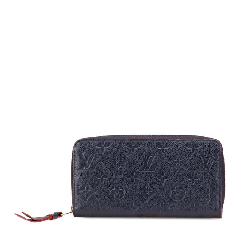 Louis Vuitton Monogram Empreinte Zippy Long Wallet Blue Leather Good condition - Front View