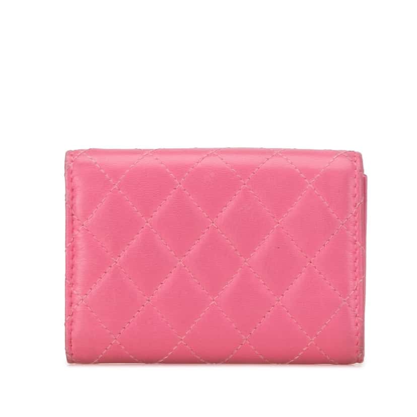 Chanel Lambskin Boy Flap Compact Wallet Pink Leather Good condition - Inside View