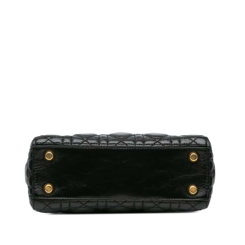 Dior Small Crinkled Patent Cannage My ABCDior Lady Dior Black Leather Good condition - Inside View