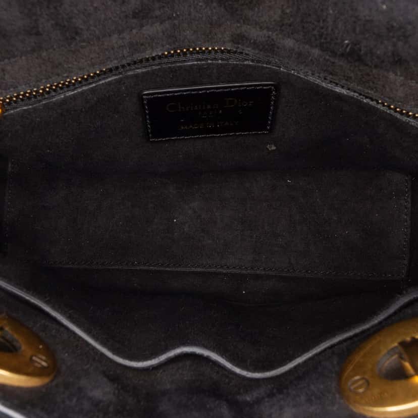 Dior Small Crinkled Patent Cannage My ABCDior Lady Dior Black Leather Good condition - Model View