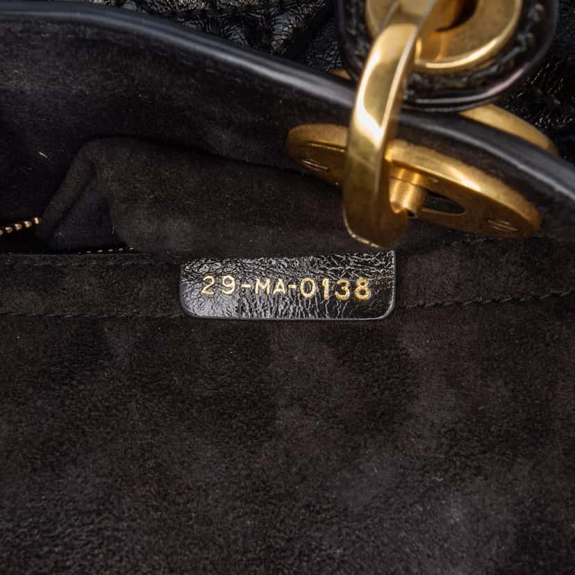 Dior Small Crinkled Patent Cannage My ABCDior Lady Dior Black Leather Good condition - Box View