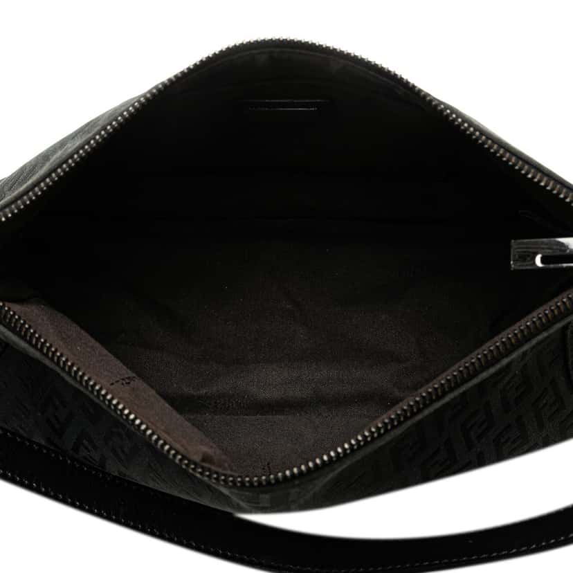 Fendi Zucchino Canvas Shoulder Bag Black Canvas Fair condition - Model View