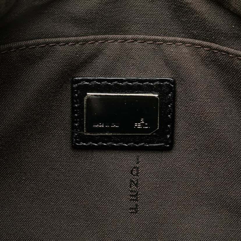 Fendi Zucchino Canvas Shoulder Bag Black Canvas Fair condition - Box View