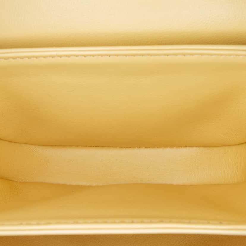 Celine Mini Triomphe Leather Besace Clea Satchel Yellow Leather Good condition - Model View