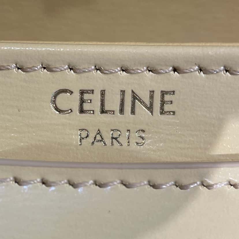 Celine Mini Triomphe Leather Besace Clea Satchel Yellow Leather Good condition - Box View