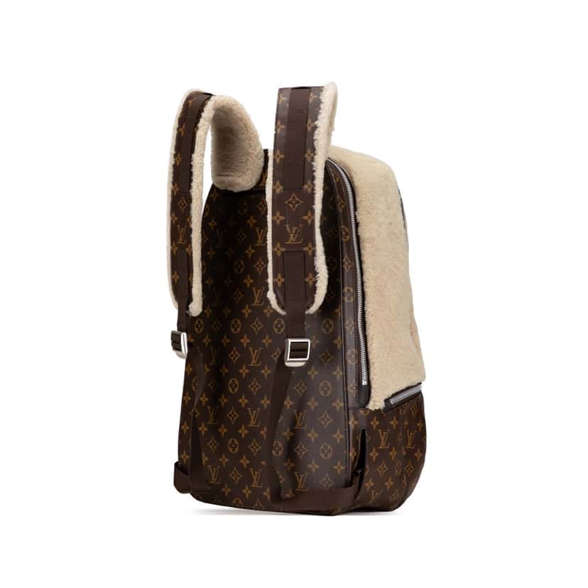 Louis Vuitton Marc Newson Monogram Shearling Backpack Brown Canvas Good condition - Back View