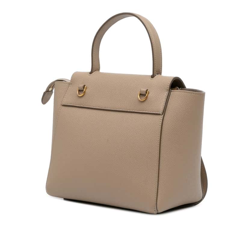 Celine Nano Grained Calfskin Belt Bag Brown Leather Good condition - Back View