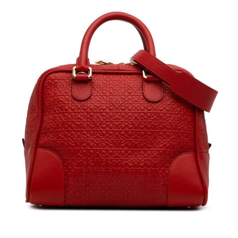 Loewe Anagram Embossed Leather Amazona 75 Red Leather Good condition - Front View